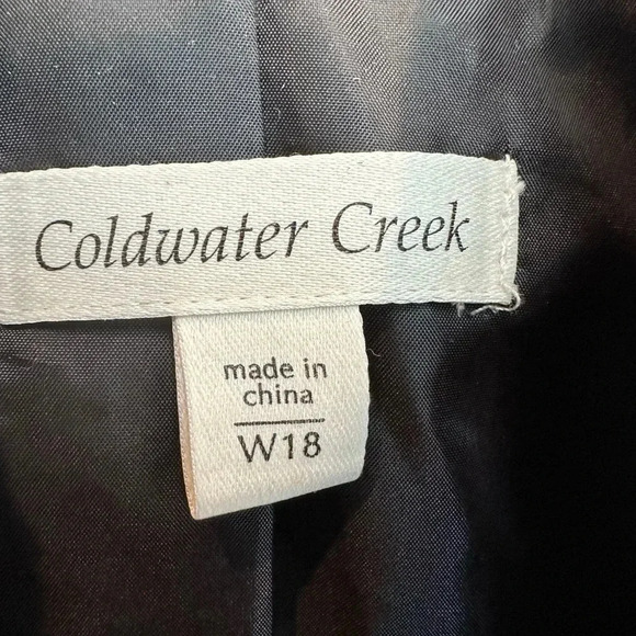 COLDWATER CREEK Wool Short Sleeve Blazer Jacket Brown Blue Tweed Plus Size 18W - Picture 11 of 15